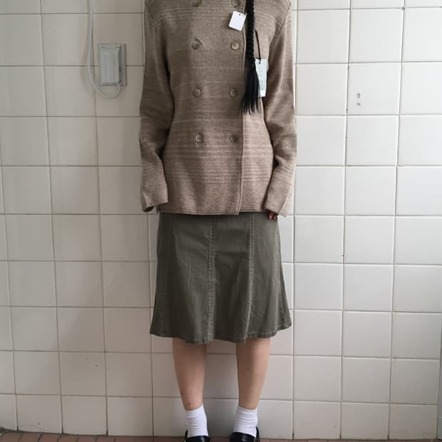 Double button knit jacket