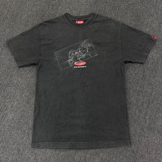 오클리 블랙 아카이브 로고 포인트 반팔 티셔츠