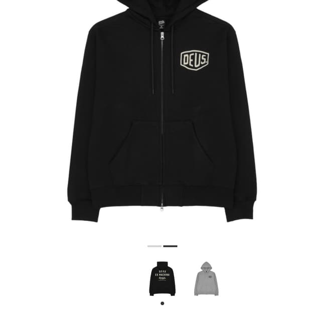 데우스 엑스 마키나 서울 컬리지 후드 자켓 블랙