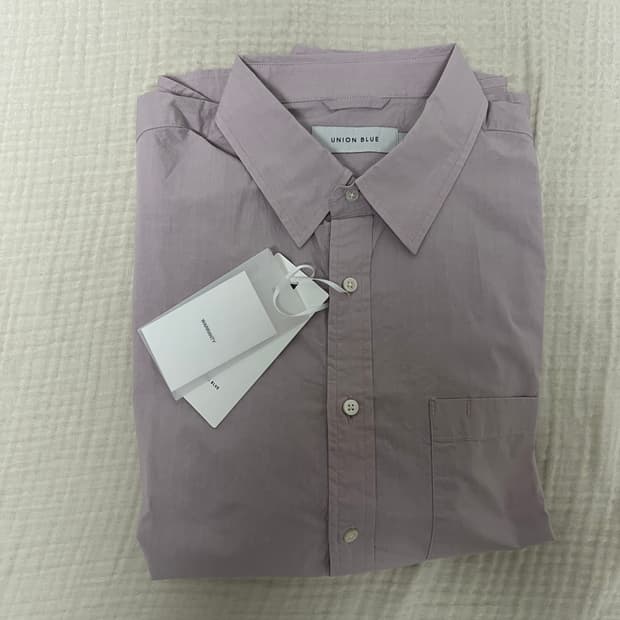 유니온블루/에디터셔츠 그레이핑크/M 새상품