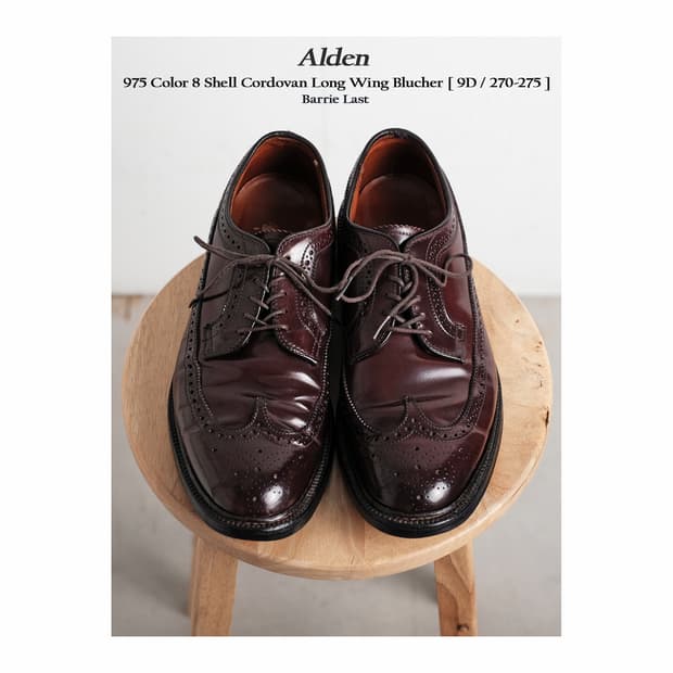 알든 975 9D(270-275)사이즈 버건디 코도반 윙팁 더비
