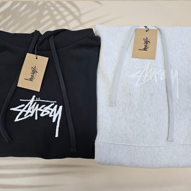 스투시 기모 자수로고 후드티