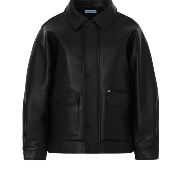 페일제이드 Leather Padded Jacket 블랙