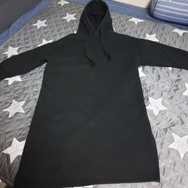 플라스틱아일랜드 기모 왕끈  롱 후드티 블랙 (OS)