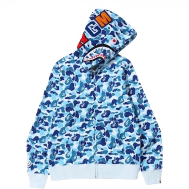 베이프 BAPE ABC 카모 샤크 후드집업 블루 M 사이즈