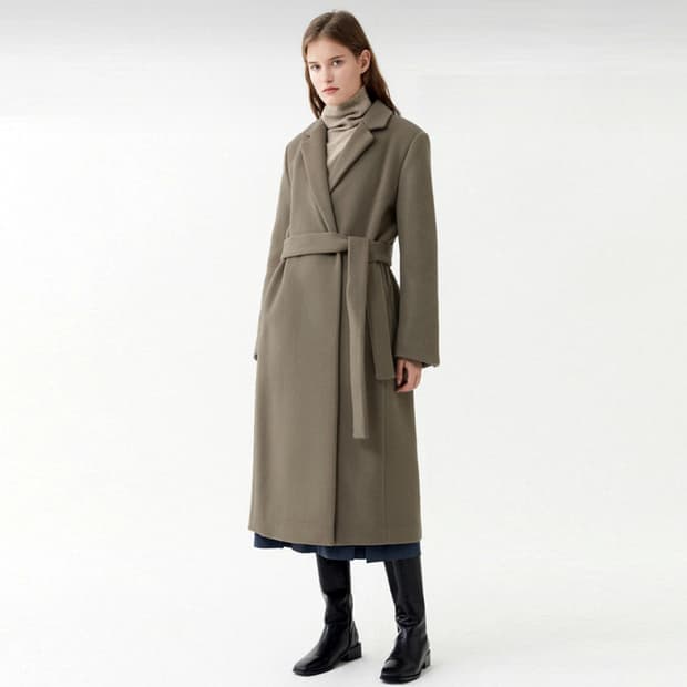 프론트로우(FRONTROW) 캐시울 벨티드 싱글코트 55