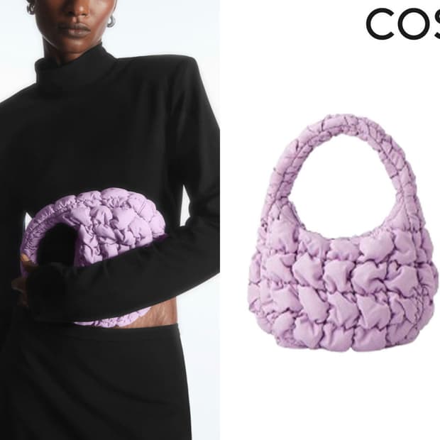 [1회착용]cos 코스 구름백 마이크로 미니백 라일락 토트 천가방