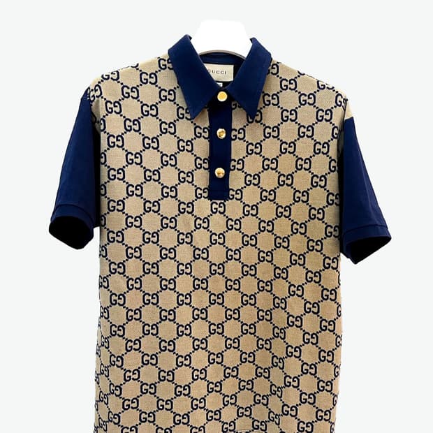 [2XL] 구찌 맥시 GG 실크 코튼 폴로 셔츠