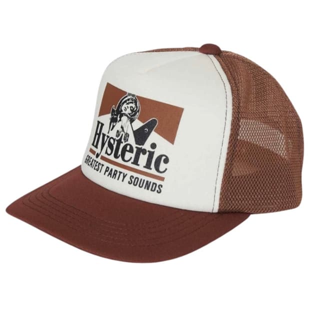 히스테릭 글래머 25FW 기타 걸 메쉬 캡 브라운