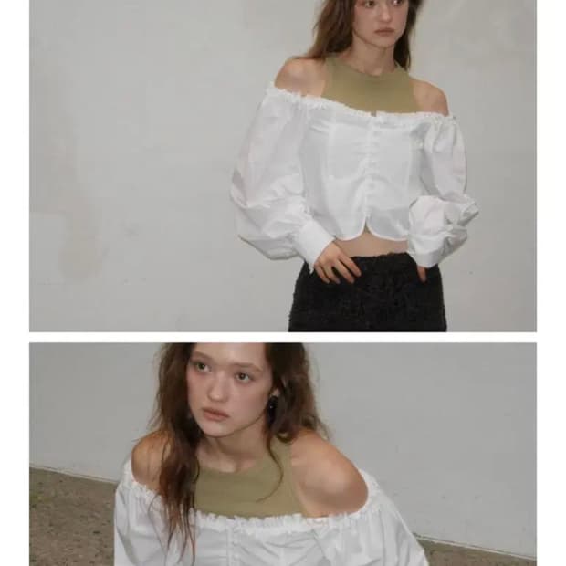 포에토 shy off 블라우스