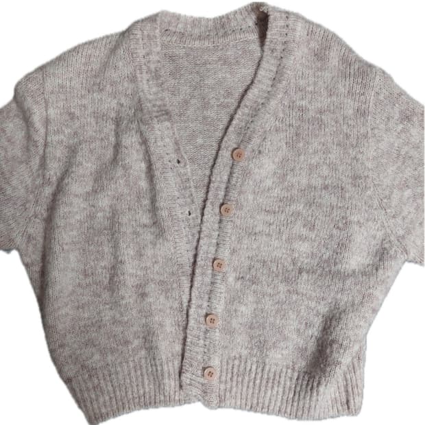 빈티지 베이지 핑크 가디건