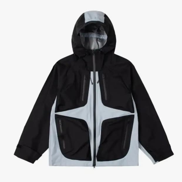 YEO 와이이오 블랙 그레이 스타 쉘 파카 