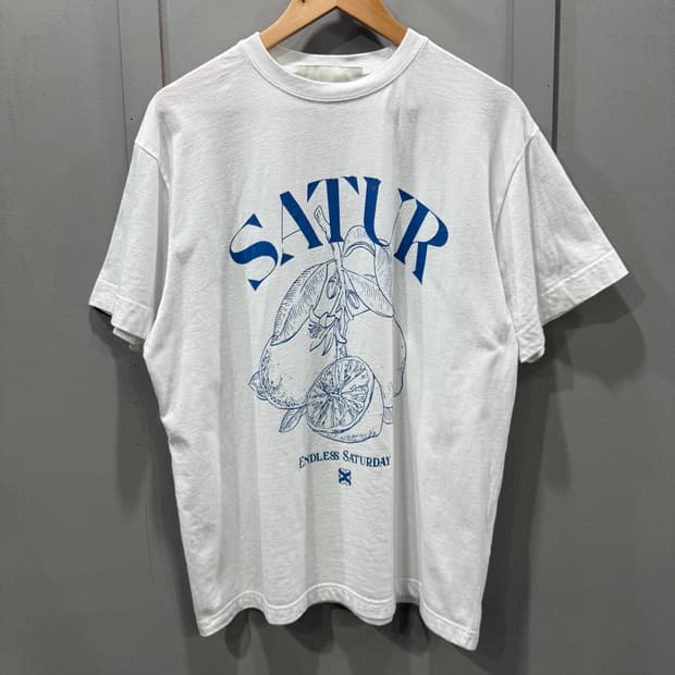 M 세터(SATUR) 카프리 시트론 드로잉 썸머 레몬 반팔 티셔츠