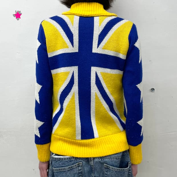 cocolulu yellow union star knit jacket