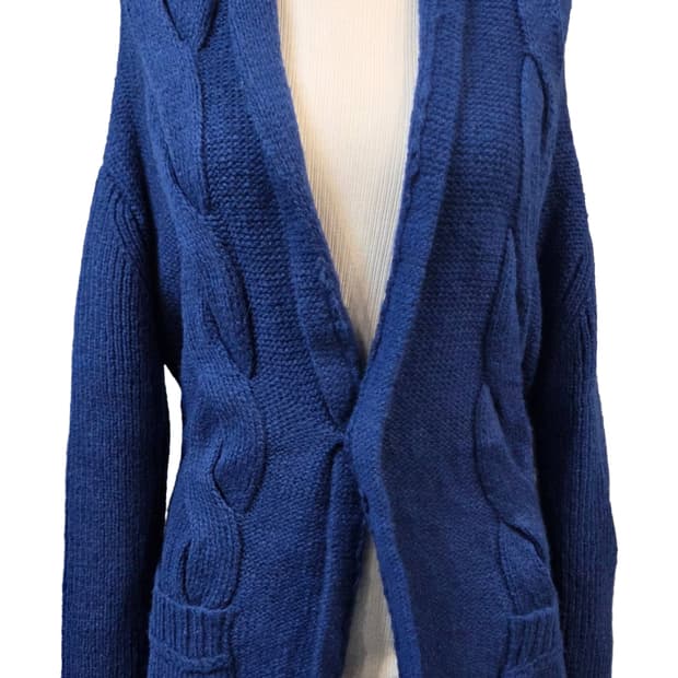 (특가)G-STAR꽈배기 니트 가디건 블루