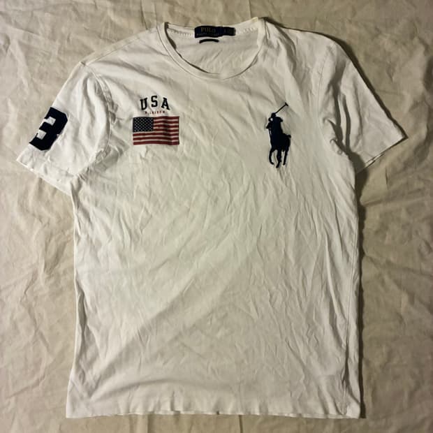 폴로 빅포니 USA 성조기 반팔 L