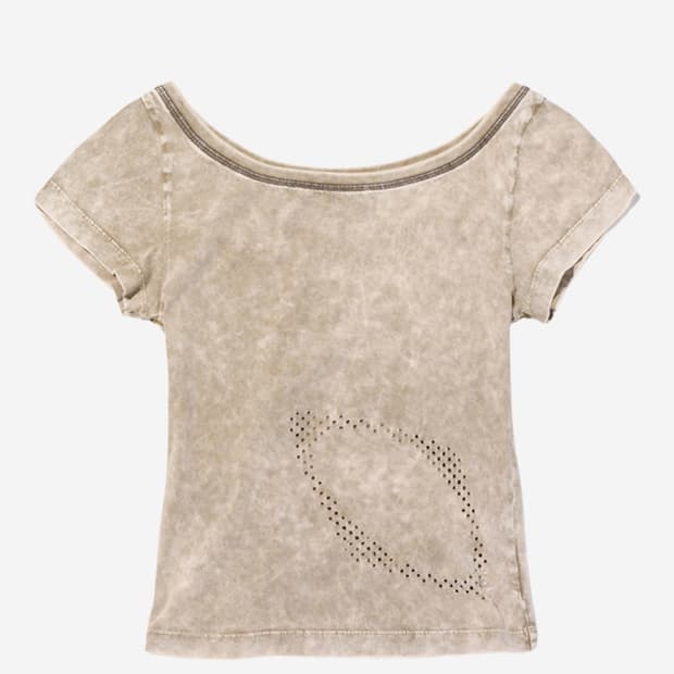 Mschf Bleached Wide Neck T-Shirt