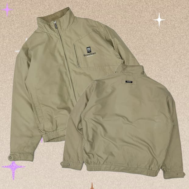 Grand slam 베이지 봄버 자켓 시티보이 아메카지 베이직 바람막이