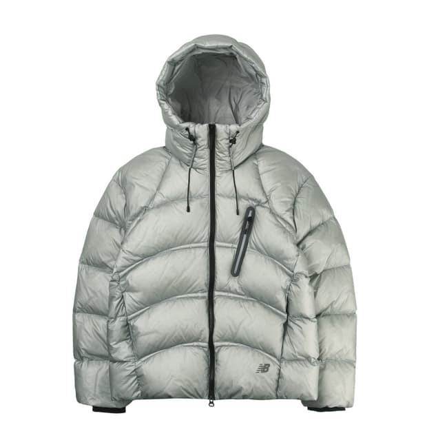 뉴발란스 플라잉77 슈퍼라이트 후드 헤비 구스 다운 라이트 그레이 M