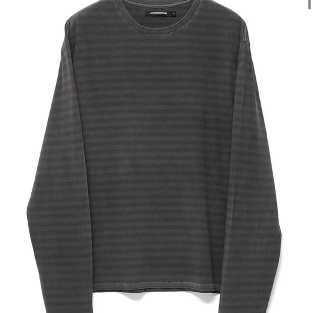 해칭룸 빈티지 스트라이프 티 차콜 4