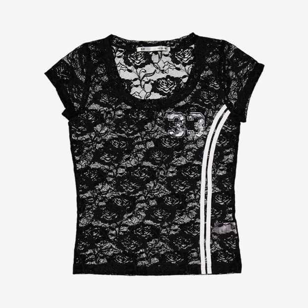 셋업이엑스이 33 LACE TOP / BLACK