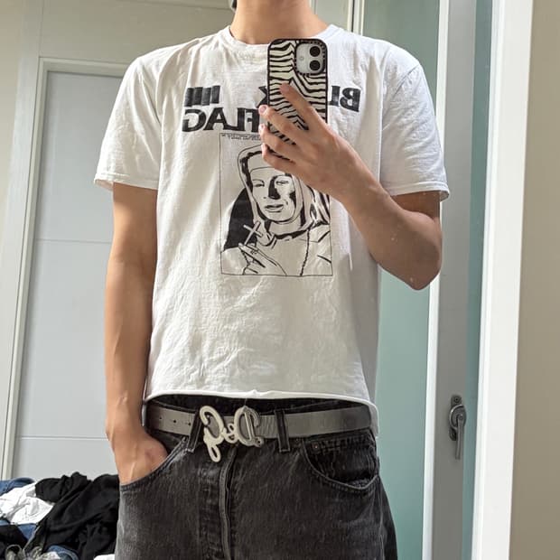 Black flag 빈티지 커팅 티셔츠