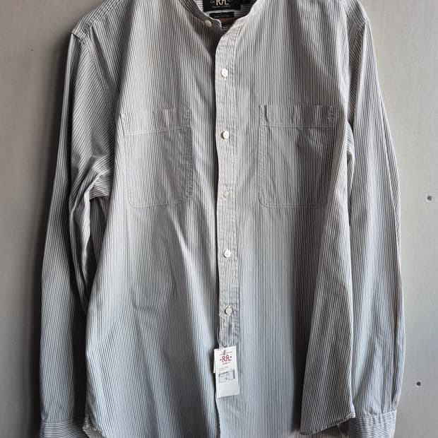RRL 더블알엘 스트라이프 밴드 카라 셔츠