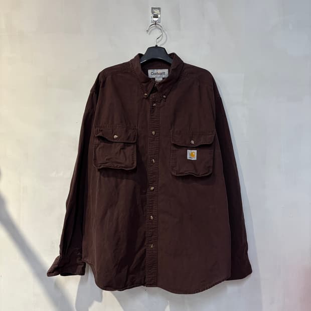 칼하트 셔츠 L 퍼플브라운