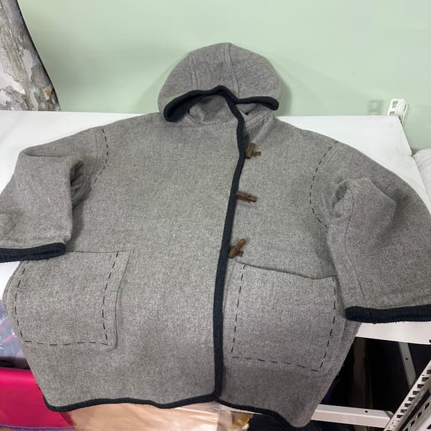 100 베네통 그레이 스티치 떡볶이 더플코트