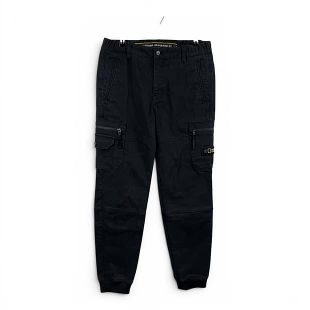 (32) 내셔널지오그래픽 카고 조거 팬츠 블랙
