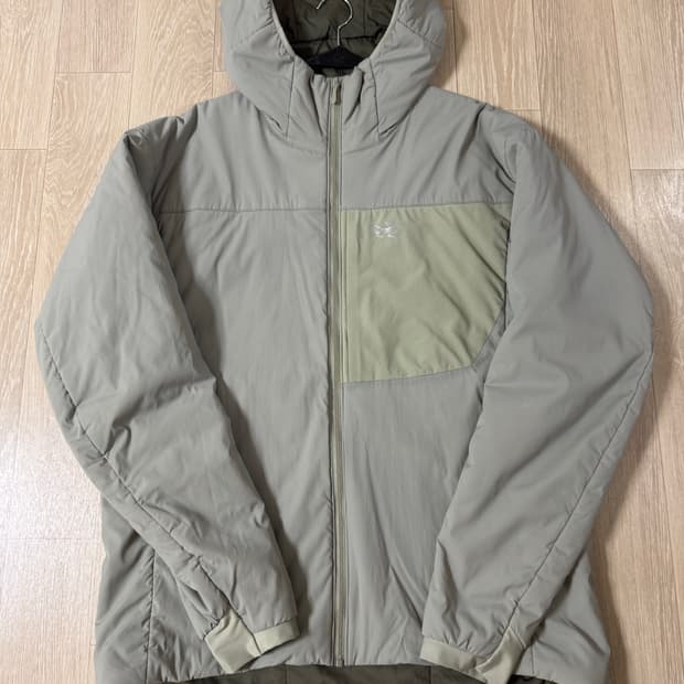XL 아크테릭스 프로톤 lt 후드 디스토션 패딩 자켓 그레이 리프