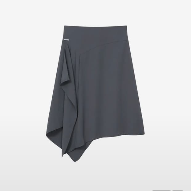 미세키서울 사이드 플리츠 미디 스커트 차콜 사이즈