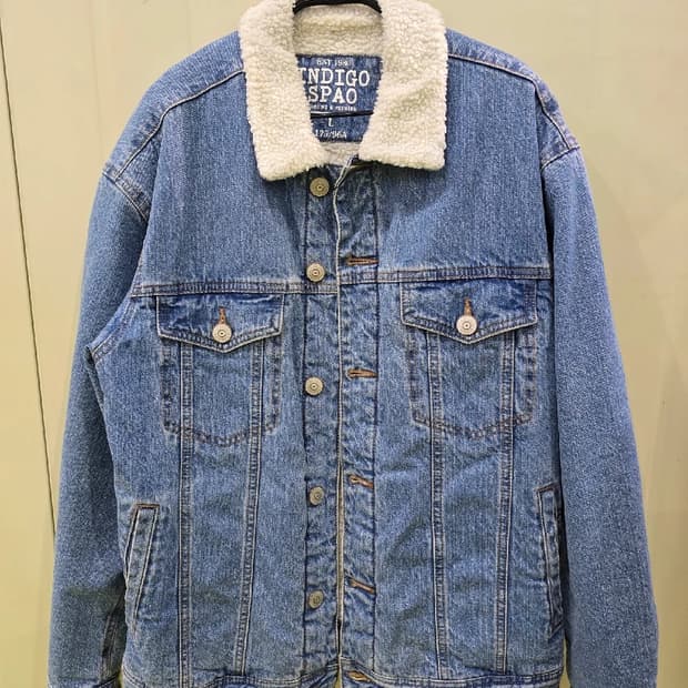 스파오 INDIGO 데님 양털 자켓 L