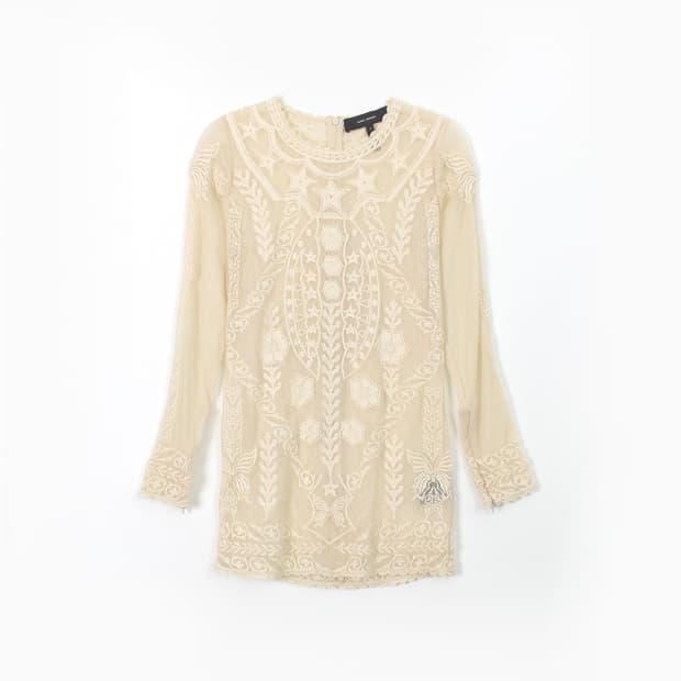 이자벨마랑 레이스 시스루 블라우스