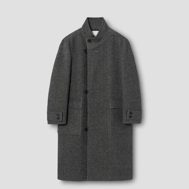 넌블랭크 랩 코트 멜란지 그레이 M [새상품]