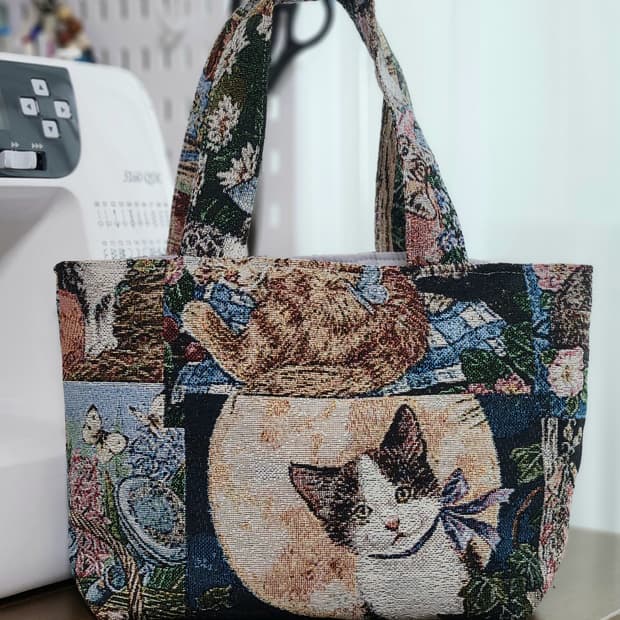 (no.1) cat 고양이 미니 토트백