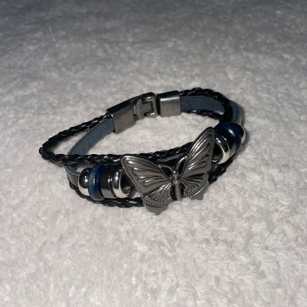 butterfly leather bracelet