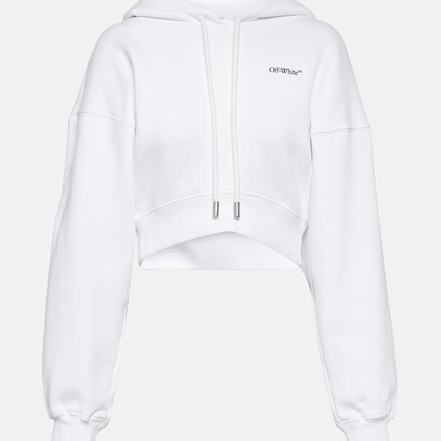 [새상품] 오프화이트 off white 크롭 후드티 화이트 S