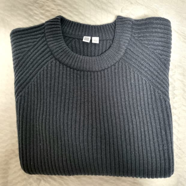 르메르 착용) 유니클로U 17FW 봉태규 니트 네이비