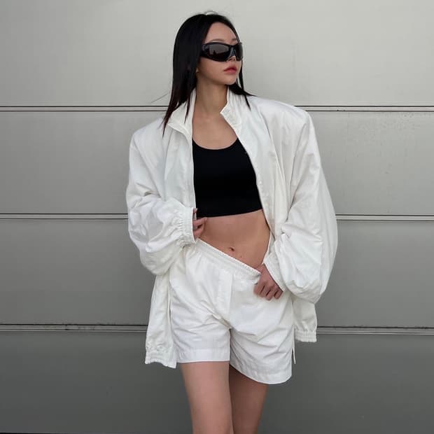 새상품) 랑거 오일러 패드 점퍼 자켓 바람막이 화이트