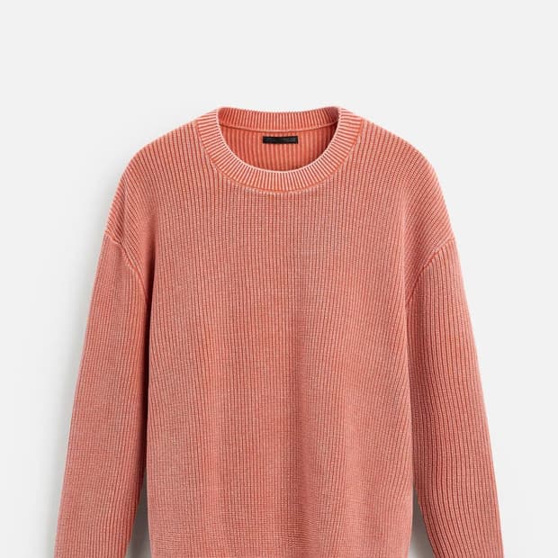 자라 리브드 워싱 스웨터 L