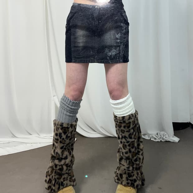 페어리무드 블랙 데님 스커트