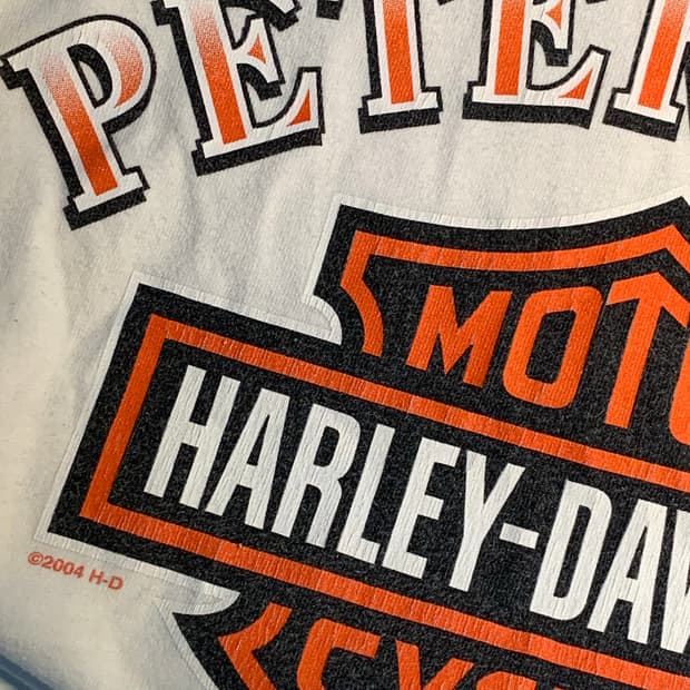00s 할리데이비슨 peterson 프린팅 반팔 티셔츠 l xl