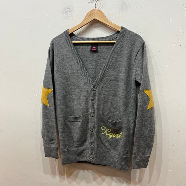 X-GIRL 엑스걸 퓨어울 스타패치 가디건 