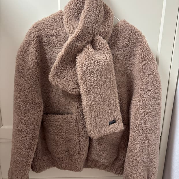 양털 자켓 스카프 세트