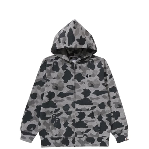 베이프 어 베이싱 에이프 헤더 그레이 카모 집 후드 그레이