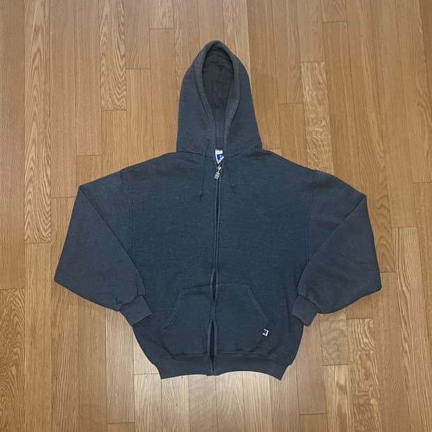 [L] 90s 빈티지 러셀 후드집업 차콜 그레이