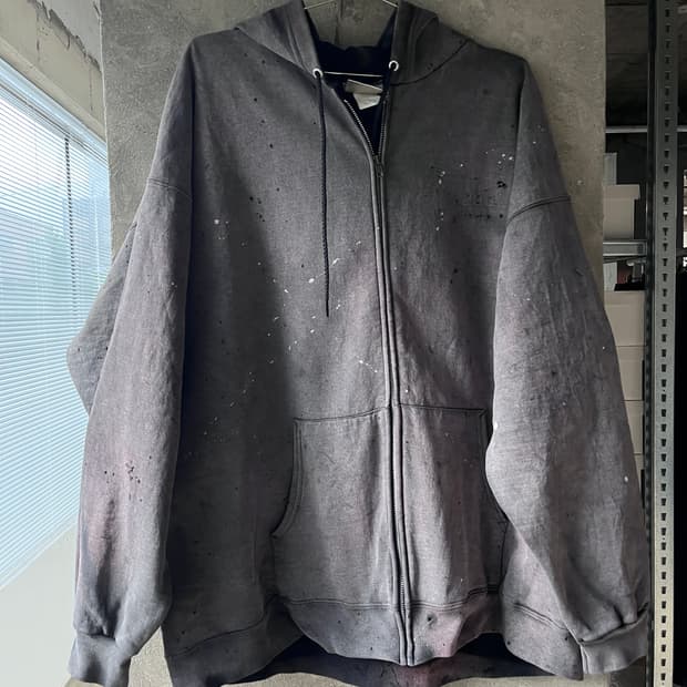 Hanes Zip-Up Hoodie (Custom Distressed)