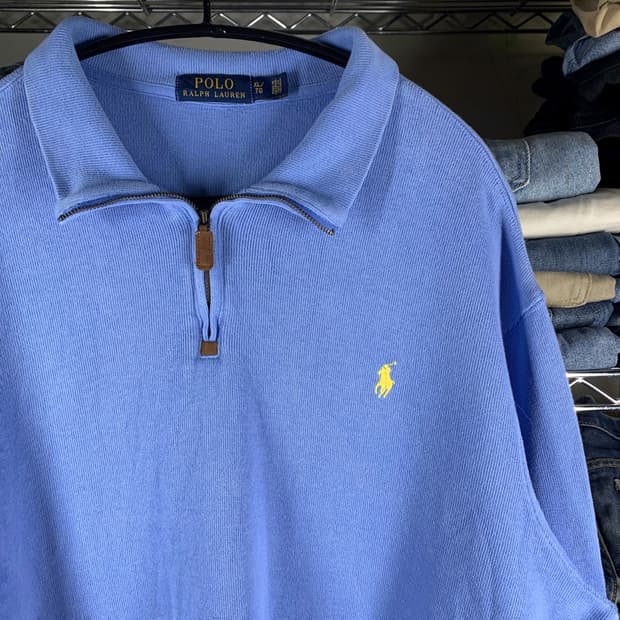 [XL] 폴로 랄프로렌 헤비코튼 하프집업