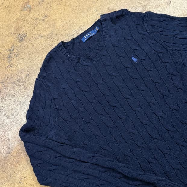 폴로 랄프로렌 네이비 꽈베기 니트 